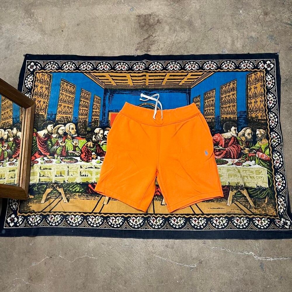 Ralph Lauren orange sweat shorts Size small 8.5 inch inseam embroidered big pony